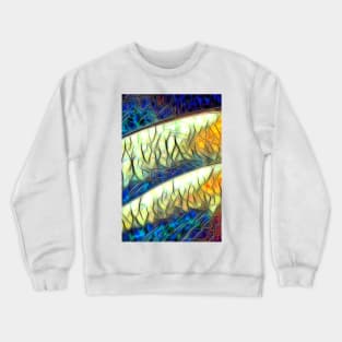 curved shapes in colourful stained glass window style Crewneck Sweatshirt